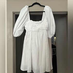 Abercrombie & Fitch White Puff Sleeve Dress